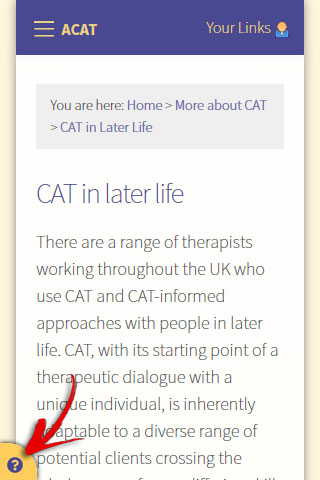 Question Mark button on the ACAT website